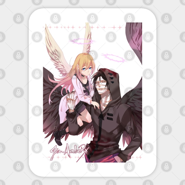 Angels of death series - zack and rachel Sticker by Amber Anime